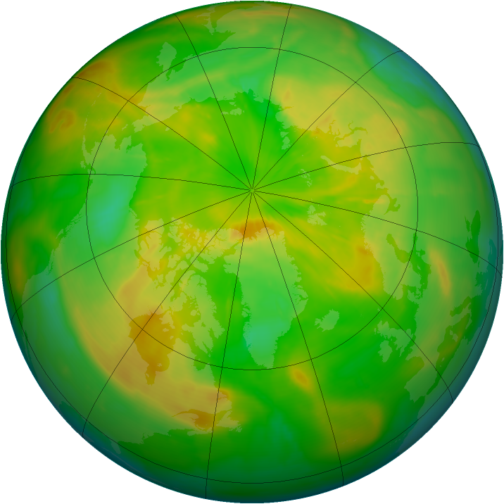 Arctic ozone map for 02 June 2009